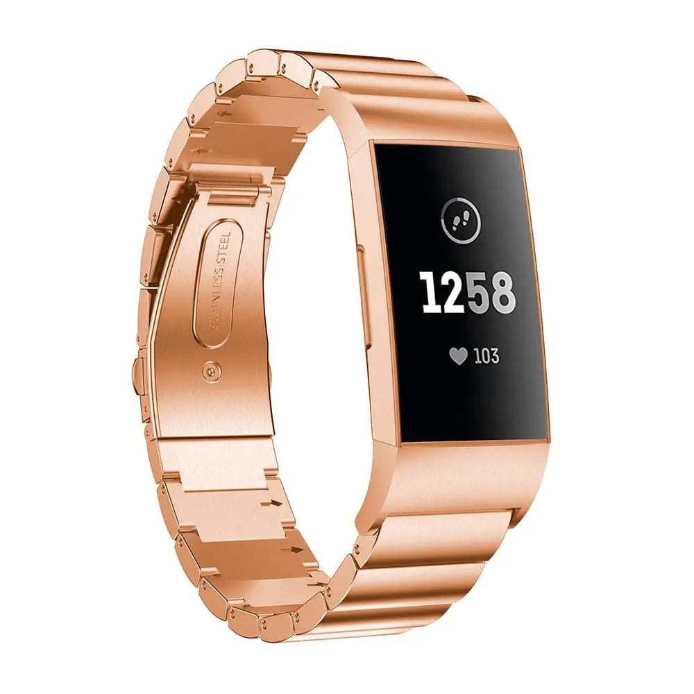 Fitbit Charge 3 & 4 Iconic Stainless Steel Watch Band - Pinnacle Luxuries