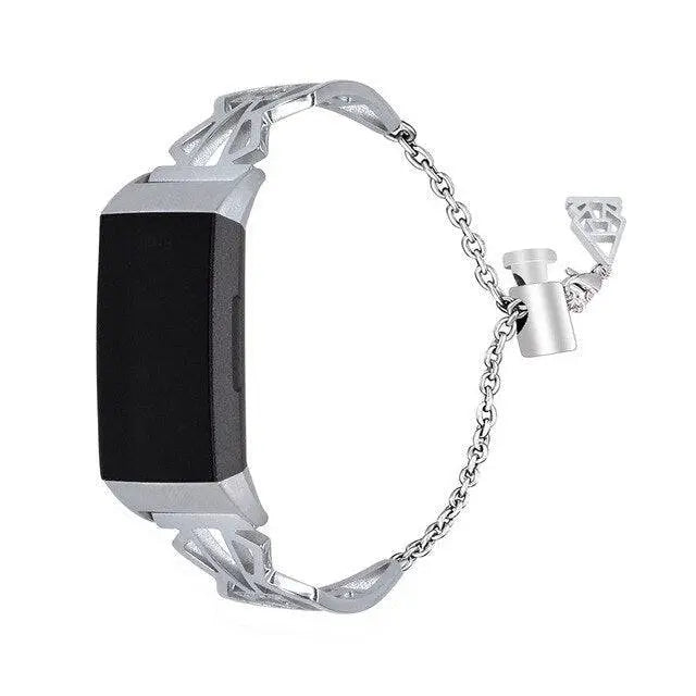 Fitbit Charge 3 & 4 Stainless Steel Diva Bracelet Band - Pinnacle Luxuries