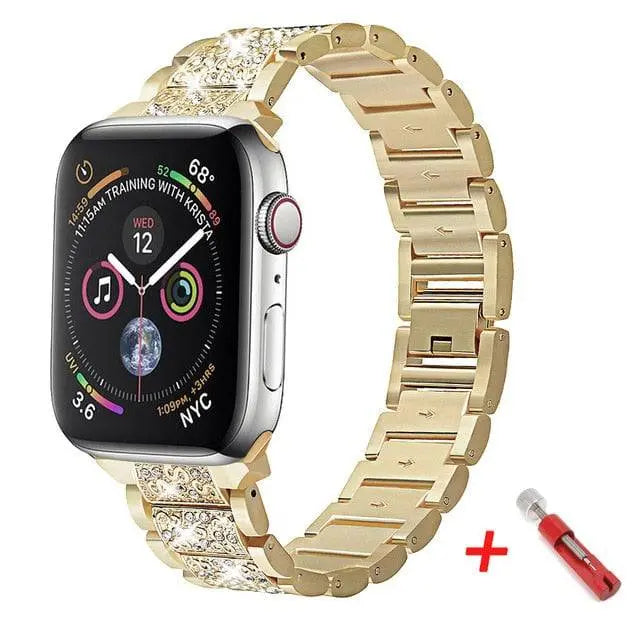 Apple Watch Diamond Pristine Stainless Steel Band With Case - Pinnacle Luxuries
