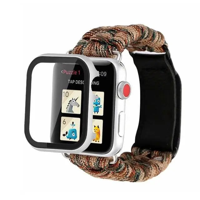 Premium Paracord Apple Watch Band And Spartan Stainless Steel Case Protector - Pinnacle Luxuries