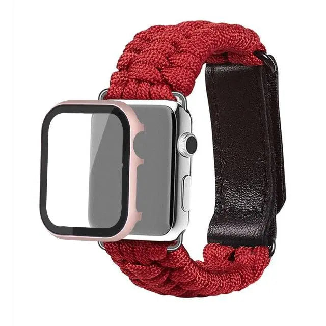 Premium Paracord Apple Watch Band And Spartan Stainless Steel Case Protector - Pinnacle Luxuries