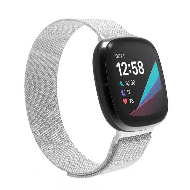 Fitbit Versa 3 / Fitbit Sense Premium Stainless Steel Milanese Mesh Loop Band - Pinnacle Luxuries