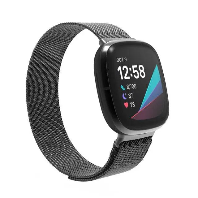 Fitbit Versa 3 / Fitbit Sense Premium Stainless Steel Milanese Mesh Loop Band - Pinnacle Luxuries