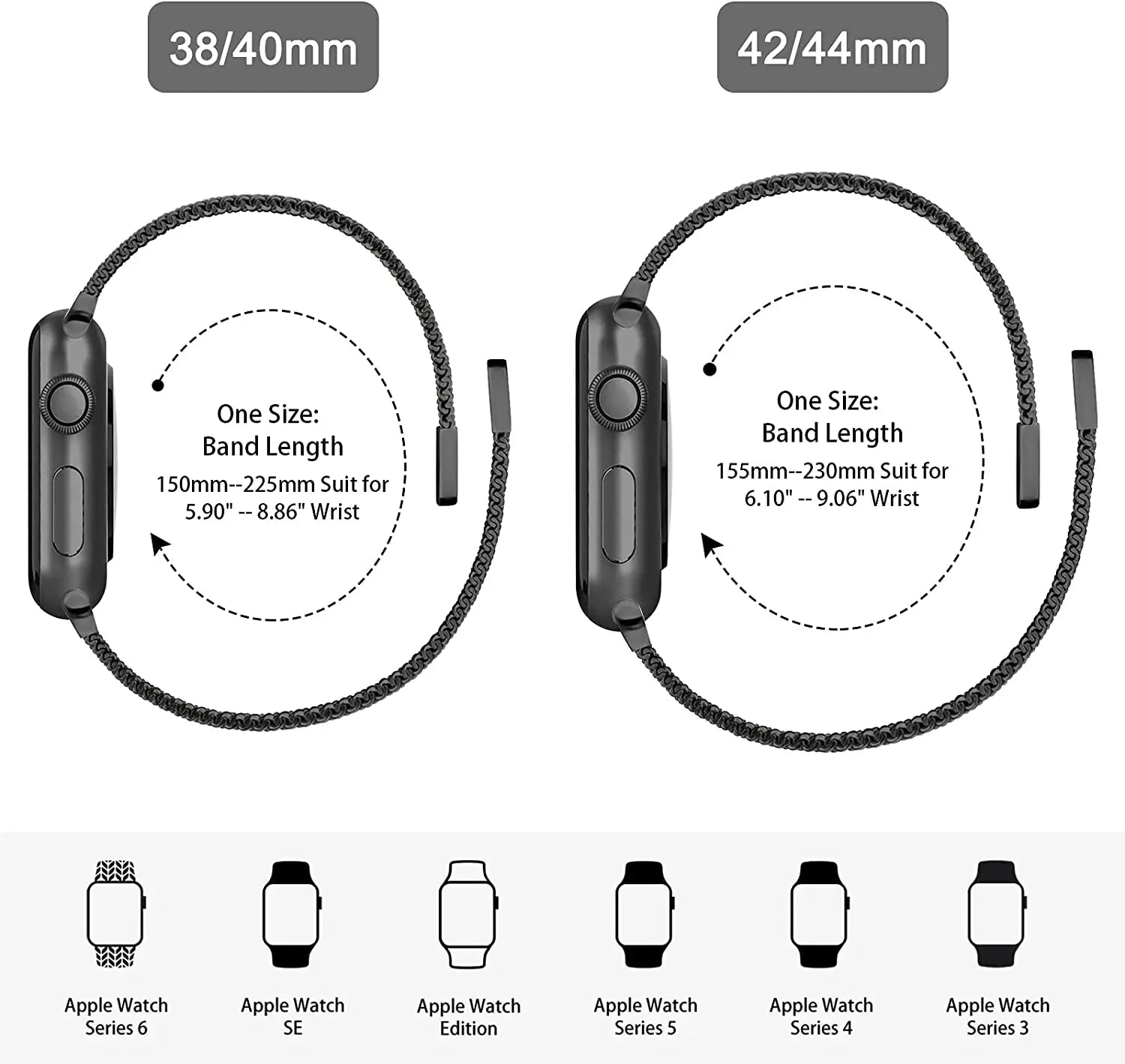 Premium Luxury Magnetic Loop Steel Band For Apple Watch Series 1 2 3 4 5 6 - Pinnacle Luxuries