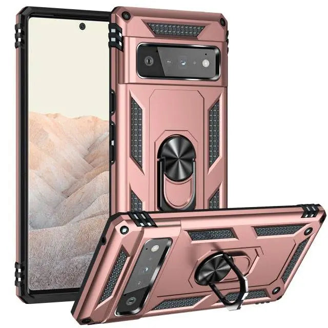 Military Grade Cobra Armor Ring Holder Stand Case For Google Pixel 6 Pro - Pinnacle Luxuries