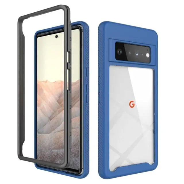 Shockproof Transparent Shield 2 in 1 Hybrid Case For Google Pixel 6 Pro - Pinnacle Luxuries