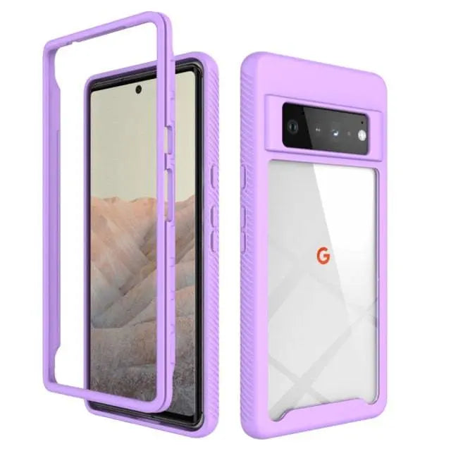 Shockproof Transparent Shield 2 in 1 Hybrid Case For Google Pixel 6 Pro - Pinnacle Luxuries