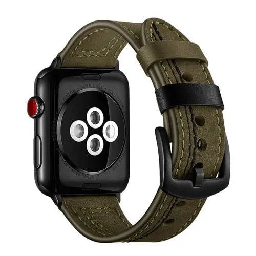 American Warrior Men's Leather Apple Watch Band - Pinnacle Luxuries