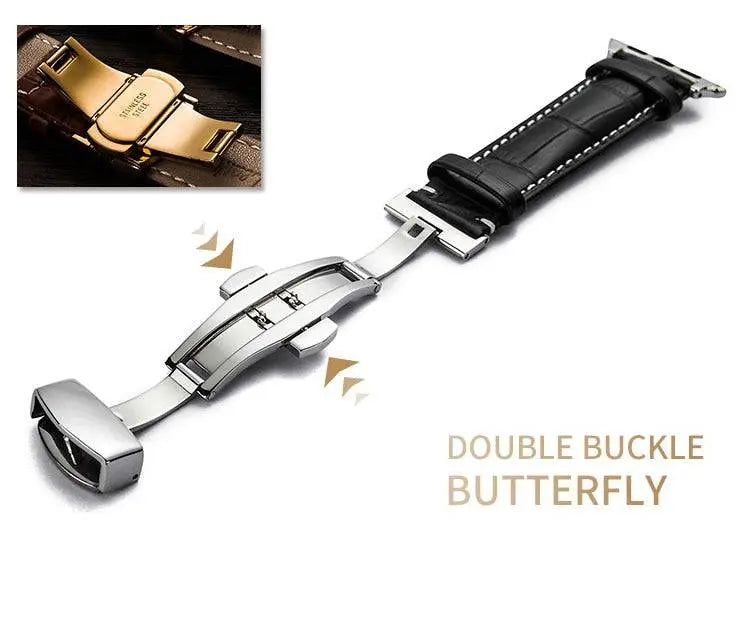 Genuine Cowhide Leather Apple Watch Band - Pinnacle Luxuries